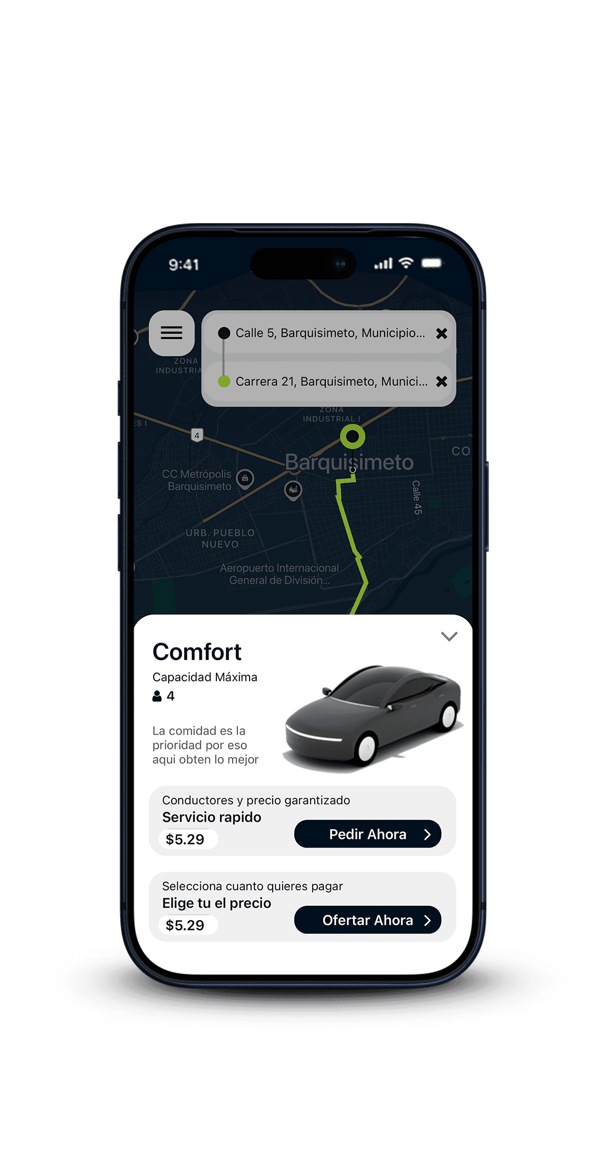 Vamos App en pantalla de iPhone